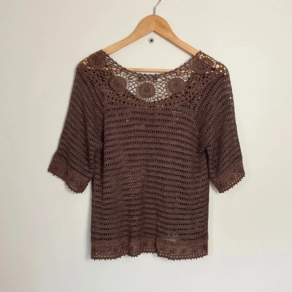Crochet top in silky yarn - Marks & Spencer Autograph brand - as new - S - Picture 2 of 8